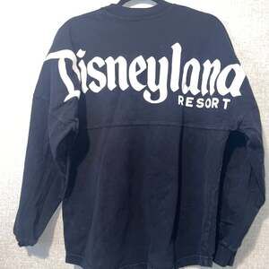 Disneyland Resort Spirit Jersey Adult Black White Puff Print Long Sleeve Shirt